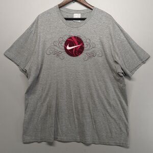 Nike Vintage Silver Tag T-Shirt Mens XXL Gray Y2K Graphic Swoosh 2XL